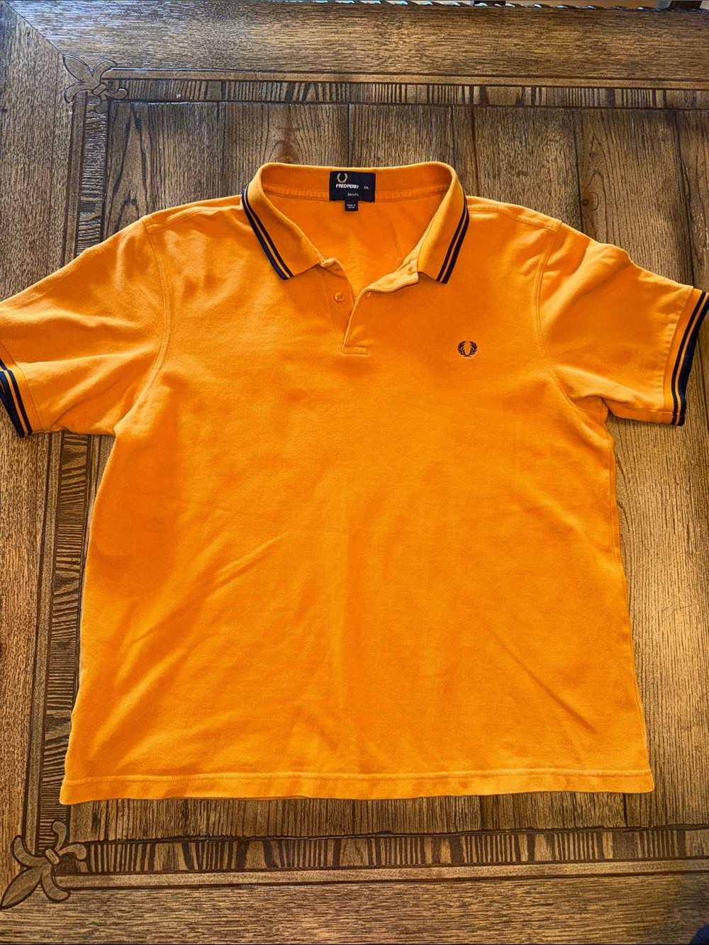 Fred Perry Men’s Dark Caramel Polo with Navy Twin Tipping